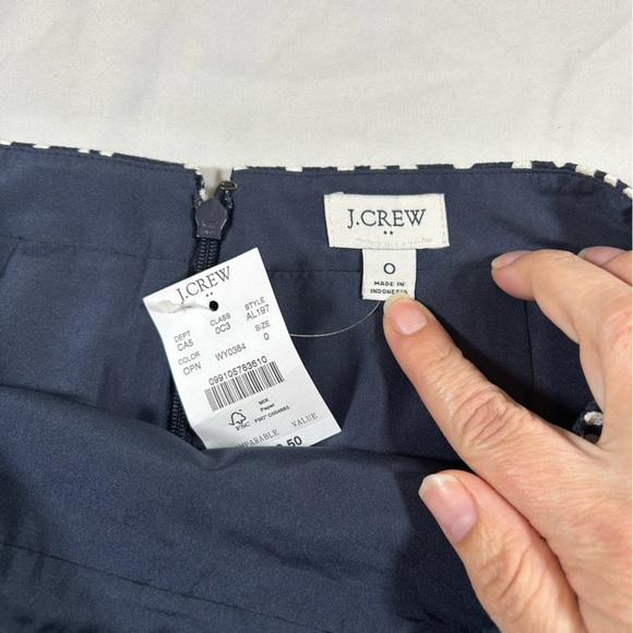 J. Crew Women’s Navy White Modern Polka Dot Pencil Skirt 100% Cotton Size 0 NWT - Picture 7 of 12